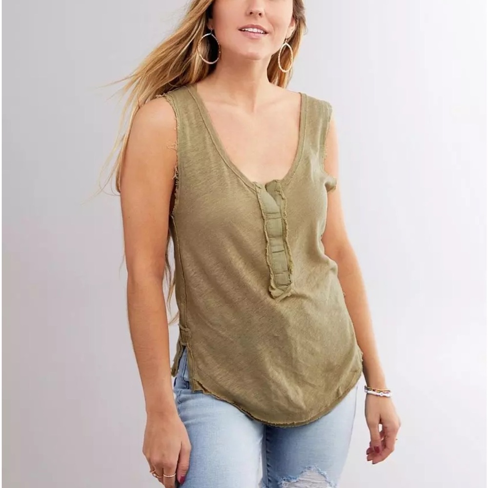 NWT Free People Cyprus Green Tank Top